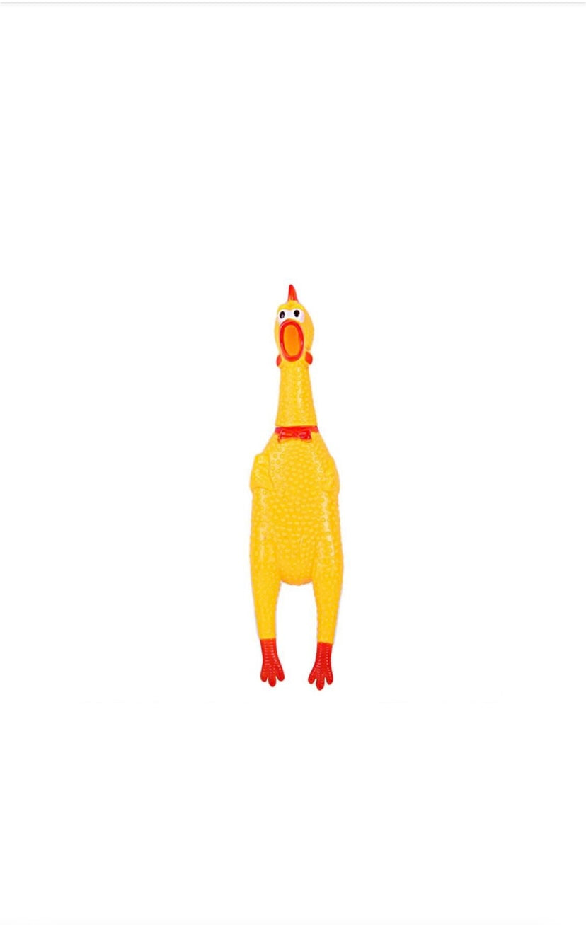 Squawking Rooster Screaming Rubber Chicken Toy