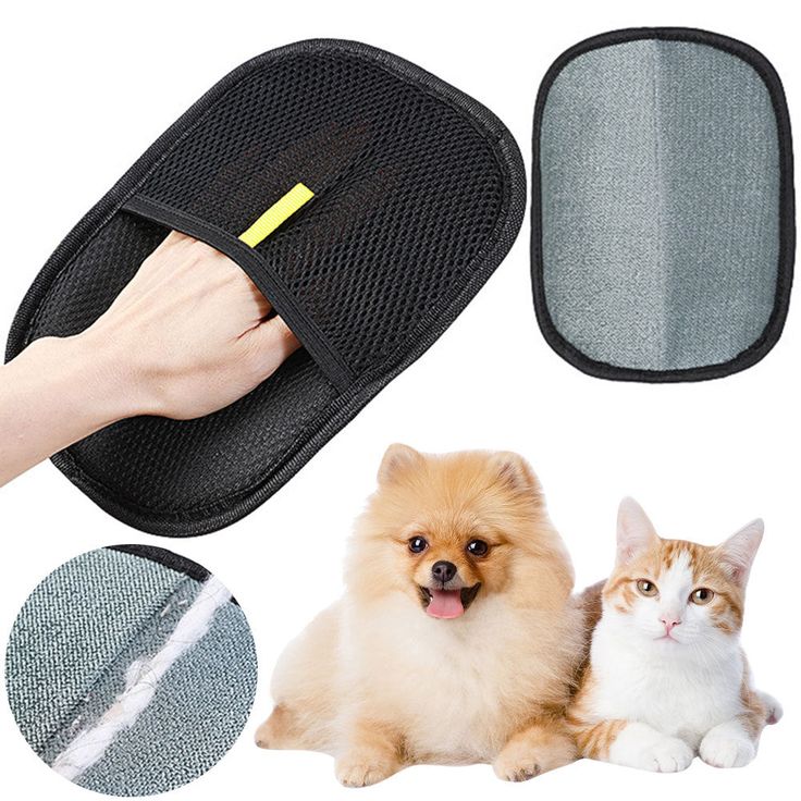 2-Piece Pet Hair Removal Gloves, Reusable Grooming & Cleaning Tool