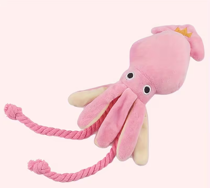 Grinding Teeth Squeaky Plush Dog Toy, Durable Interactive Chew Toy